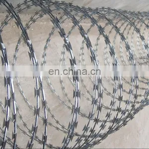 High Security Fence Hot Galvanized Barbed Tape Concertina Razor Wire Low Price thumbnail-2