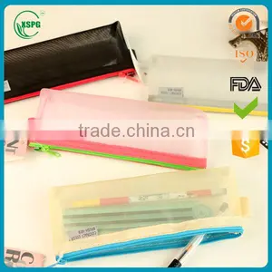 Plastic PVC Pencil Case, Grid Pencil Bag thumbnail-2