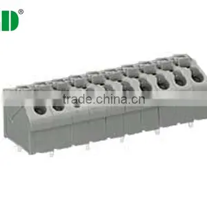 PCB Spring Terminal Blocks Spring Connectors Pitch 5mm, 300V,10A With Steel Brass TJ500-09 thumbnail-1