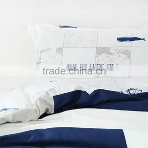 Blue and White Duvet Cover Sets Adult Cartoon Bedding Set Oecan Ship Pattern 3d Comforter Cover Set thumbnail-2
