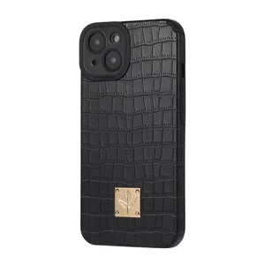 Personalized Maple Leaf Logo Vintage Crocodile Magsafe Fine Hole Mobile Phone Case For Iphone 7 8P X Xr 11 12 13 14 Pro Max thumbnail-1