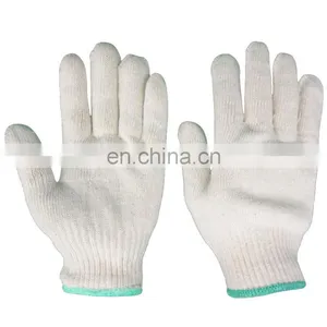 High Quality Cheap Labor Protection Gardening Durable Safety Work White Knitted Cotton Gloves thumbnail-2