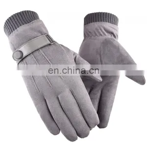 Cheap Women Men Fleece Lined Suede Fabriccar Bike Winter Warm Hand Bicycle Cycling Driving Gloves thumbnail-5
