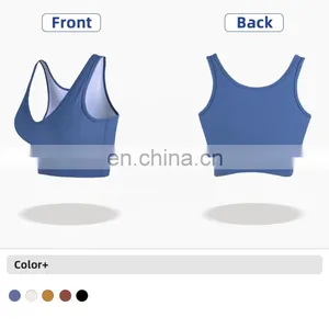New Arrival Ribbed Tank Top Women Sports Bra High Impact Fitness Workout Yoga Bra thumbnail-4