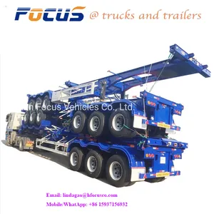 40ft 3 Axle Skeleton Trailer With Airbag Suspension,Customizable Lowbed Trailer3 Axles 40FT Skeleton Semi Trailer for Container Transportation thumbnail-1