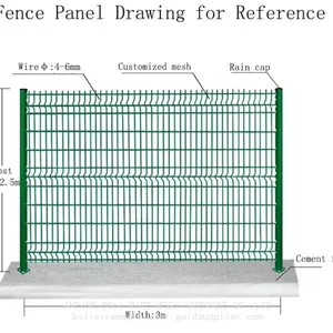 Curvy Welded Wire Fence Supplier PE Coated and PVC Coated Welded Wire Fencing Curvy Welded Wire Mesh Fence/BOLI WIRE MESH QUALITY WELDED WIRE FENCING thumbnail-3
