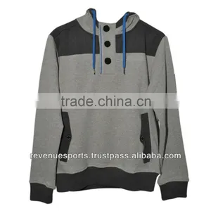 Fashion Hoodies/Long Length Hoodies/cotton Hoodie in Grey Color/100% Cotton Hoodie in Fleece thumbnail-1