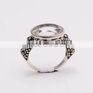 WHITE TOPPAZ RING ,925 Sterling Silver Jewelry Wholesale,WHOLESALE SILVER JEWELRY,SILVER EXPORTER,SILVER JEWELRY FROM INDIA thumbnail-3
