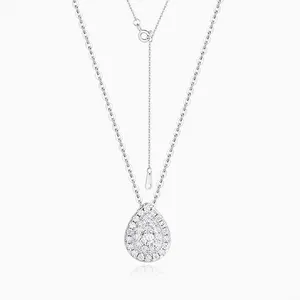 Shining Star Jewelry Trendy Vvs 925 Silver Pear Shaped Earring Necklace Sets thumbnail-3