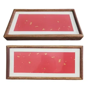 33*16cmXuan Paper Cardboard Edge Protection Thickened Marble Style Black Color Wooden Frame thumbnail-1