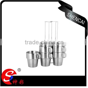 Stainless Steel Travel Mug/ 7pcs Tea Cup Drinking Water Coffee Mug Set thumbnail-1