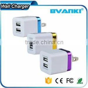 Promotional Custom Logo Colorful Universal 2 Dual Usb Port Travel Adapter Wall Usb Charger for Cell Phones Free Samples thumbnail-3