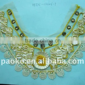 Embroidery Applique, Vneckline, Neckline Motif, Embroidery Sew on thumbnail-1