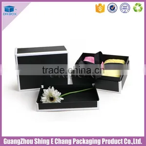 Luxury Customized Handmade Artwork Black Cardboard Printed Rectangular Gift Packaging Box/clothes Packaging Box thumbnail-1