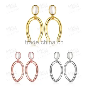 Wholesale Favtory 18K Gold Silver Plated Hoop Ring Earring Women Fashoin Earring thumbnail-1