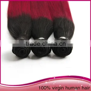 22"Ombre Straight Wave Human Hair Brazilian Italian Weave Human Hair Extension thumbnail-5