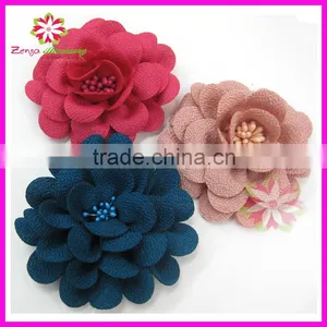 Fabric Flower Brooch, Flower Fabric Brooch, Fabric Flower Corsage thumbnail-1