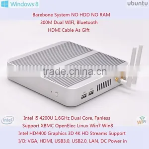 Computer Intel i5 Core 1.6GHz HD4400 Graphics Mini Alloy Case 15W Barebone Nettop 4K HD Streaming Realtek Gigabit LAN 4 USB3.0 thumbnail-1