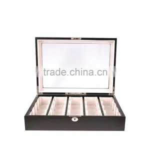 FS1701 Wooden Watch Display Box Large Black Painting Display Glass Top Quality Choice thumbnail-2