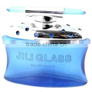 110ml Flat Colored Glass Perfume Bottle Crimp Neck thumbnail-1