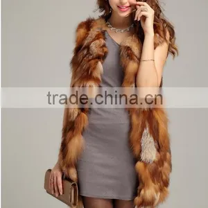 2016 High -end Genuine Red Fox Fur Vest thumbnail-2