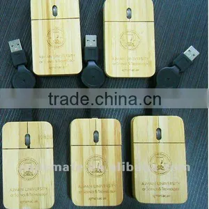 Usb Flat Slim Wooden Mouse thumbnail-1