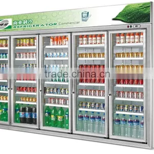 Commercial Luxury Glsss Door Beverage Cooler Upright Display Cooler thumbnail-1