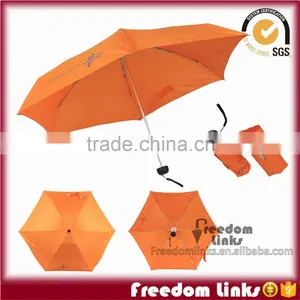 19 Inch 6K Orange Smart 5 Folding Umbrella Custom Logo thumbnail-1
