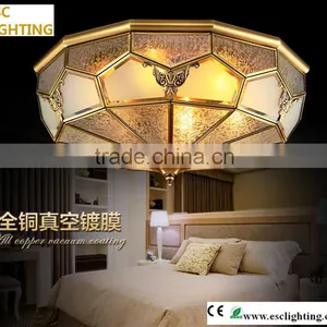 Brass Ceiling Lights And Glass Shade Living Room thumbnail-1