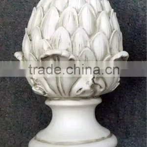 Home Decoration Antique White Artichoke Curtain Finials Curtain Accessories For Wooden Curtain Rods Wholesale thumbnail-1