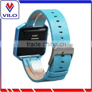Wholesale High Quality Genuine Leather Watch Strap+Metal Frame For Fitbit Blaze, For Fitbit Blaze Leather Band thumbnail-3