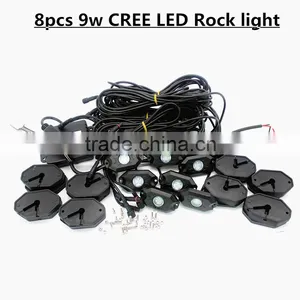 8PCS RGB C-ree LED Rock Light Tail Fender Under Under Car Decorative Offroad RGB Light With Bluetooth Controller thumbnail-1