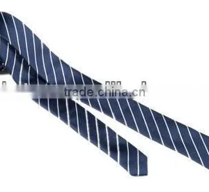 Dark Blue Stripe Skinny Tie Necktie thumbnail-1