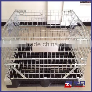 Cheap Foldable Mesh Wire Pallet With Plastic Base Cover thumbnail-1