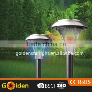2016 Good Quality Stainless Steel + Plastic Colorful Solar Powered Stake Light thumbnail-2