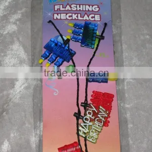 Colorful Happy Birthday Flashing Necklace Cake Candles Celebrate NEW! thumbnail-4