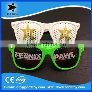 2015 Party Glasses With Eyes Custom Logo Printing Party Pinhole Sunglasses Quality Choice thumbnail-2