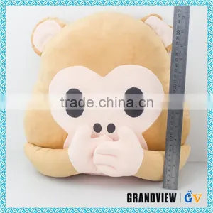 Funny Plush Animal Monkey Shaped Whatsapp Emoji Pillows For Decorative thumbnail-2
