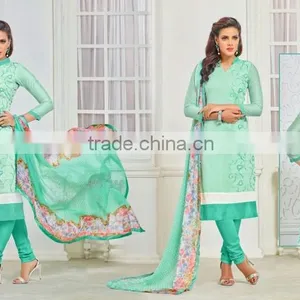 CHANDERI COTTON SALWAR KAMEEZ thumbnail-6