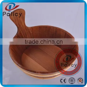 Bottomless Two Tone Sauna Bucket With Plastic Liner, Wooden Sauna Bucket thumbnail-1