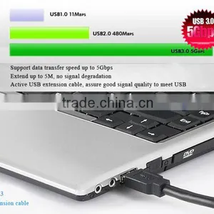 2014,High Speed of Data Transfer,USB3.0 Male to Female Adapter Extension Cable Black ,With Red Power thumbnail-4
