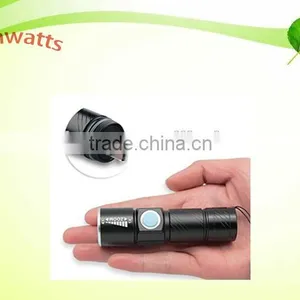 Hot Sales EDC Mini USB Rechargeable LED Flashlight Torch With Built-in Battery thumbnail-3