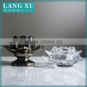 Home Decor Gift Lotus Flower Tealight Glass Candle Holder thumbnail-1