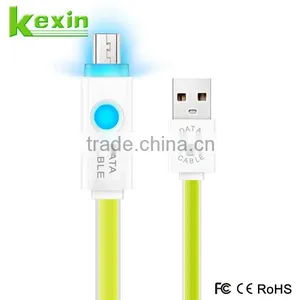 Most Popular 1M Flat Nuddle Micro USB Charger Cable, Colorful 5pin LED Data Cable thumbnail-1