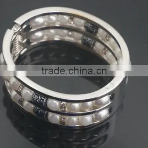 China Wholesales Price 2 Layers Imitation Pearl Bead Chain Bangles for Ladies thumbnail-1