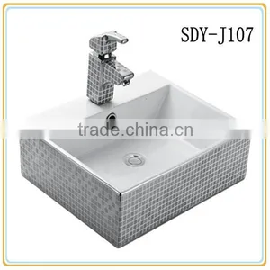 Bathroom Art Basin Gold Color Ceramic Hand Wash Sink Silver Washing Basin thumbnail-3
