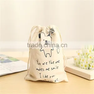 Custom Cotton Canvas Drawstring Bag Wholesale thumbnail-3