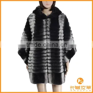 Chinchilla Fur Coat Women Poncho Coat KZ150069 thumbnail-1