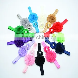 17colors European American Baby Rose Flower, Shabby Rose Hairband thumbnail-1