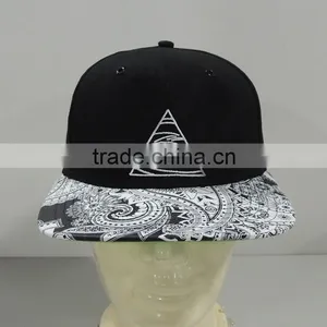 Embroidery and Printed Flat Bill Snapback Hat thumbnail-1